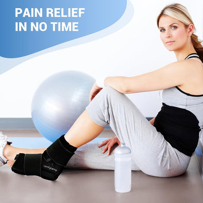 Comfytemp Ankle Foot Ice Pack Wrap for Plantar Fasciitis Relief, FSA Eligible HSA, Ankles Brace for Sprain Pain, Heel Spur, Swelling, Achilles Tendonitis, Hot Cold Gel Ice Pack for Injuries Reusable