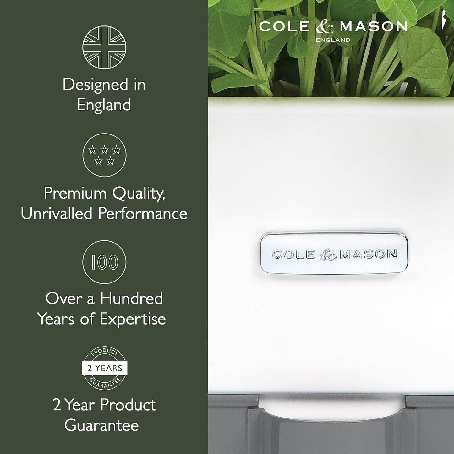 Cole & Mason Fresh Herb Keeper - Acrylic Storage Container for Refrigerator - Storage for Herbs & Vegetables for Fridge - Fresh Herb Keeper