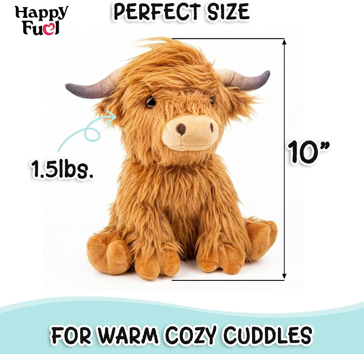 Bunny Microwavable & Weighted Stuffed Animals - 1.5 Lbs Unscented Heating Pad for Period Cramps Pain Relief and Anxiety, Cute Bunny Plush Toys Gifts for Women Girls Adults and Kids by Happy Fuel