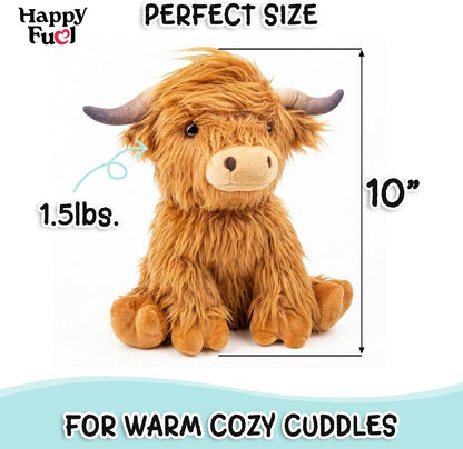 Bunny Microwavable & Weighted Stuffed Animals - 1.5 Lbs Unscented Heating Pad for Period Cramps Pain Relief and Anxiety, Cute Bunny Plush Toys Gifts for Women Girls Adults and Kids by Happy Fuel