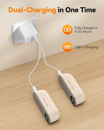 2 in 1 Hand Warmers Rechargeable, Magnetic Electric Hand Warmer 8000mAh USB-C, 3 Heat Levels up to 140°F, Quick Heating Portable Hand Warmers, Gifts