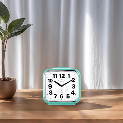 Tinload 5.5" Large No Ticking Analog Alarm Clock,Silent Readable for Seniors,Easy to Set,Gradual Rise Alarm,Big Numbers,Gentle Wake,Snooze, Lighted on Demand,Battery Operated,Black