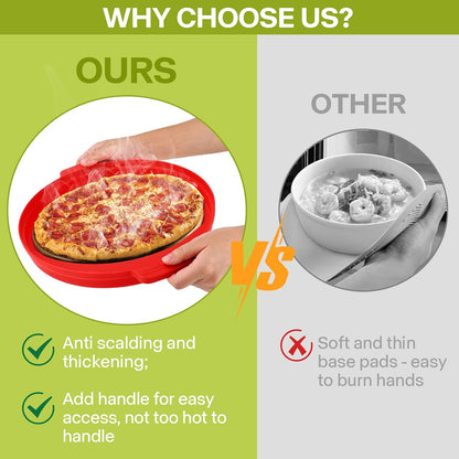 Microwave Splatter Cover for Food with Anti-Scald Base Plate and Handles, Large BPA-Free Silicone Vented Collapsible Guard Lid, Kitchen Essential Gadget for Meal Prep, 10.7 Inch(gray)