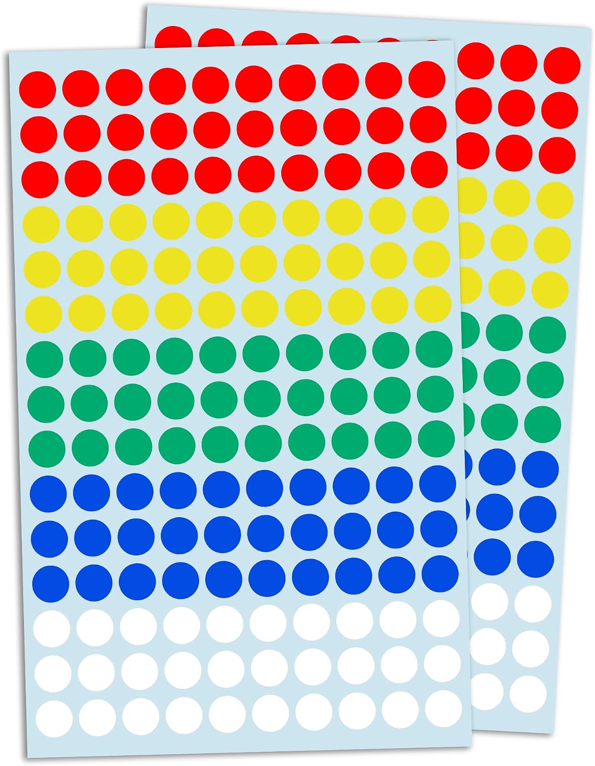 3000 Pieces, Small Colored Dot Round Stickers Labels - 10 Colors, 0.375"