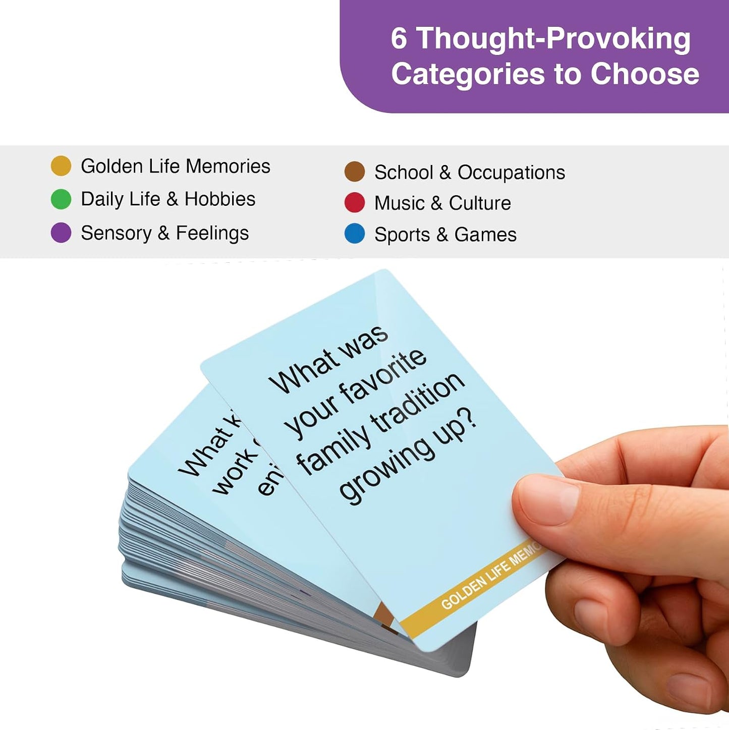 Golden Memories – 220 Conversation Cards for Seniors with Dementia & Alzheimer’s – Meaningful Conversations & Memory Activities for Solo or Group Engagement | Infodeck