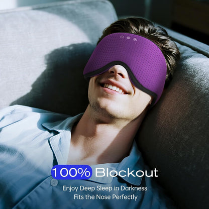Sleep Mask with Bluetooth 5.4 Headphones, Removable 3D Eye Cups, Timing Sleeping Headphones for Side Sleepers, Wireless Music Eye Mask Speakers for Men, Women, Tech Gifts, Pink