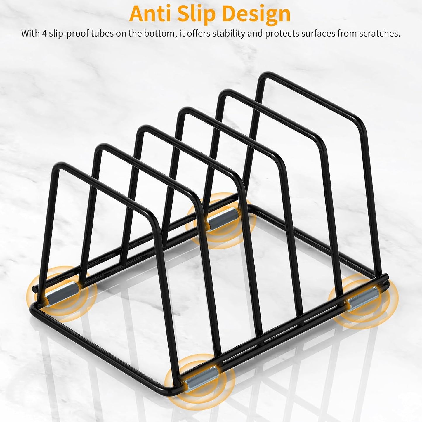 Cutting Board Organizer Kitchen Organizer Rack for Cutting Board, Bakeware, and Cookie Sheet, 5-Slot Heavy-Duty Steel Cookware Holder,Rust-Resistant with Anti-Slip Feet (1, Small)