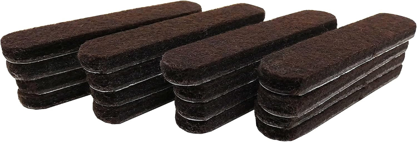 Shepherd Hardware 9865 1/2-Inch x 2-5/8-Inch Heavy Duty Self-Adhesive Felt Furniture Strips, 16-Pack, Brown