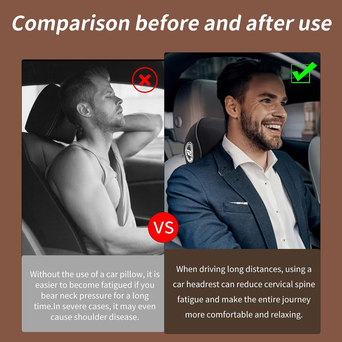 SPRFUFLY Make Relaxing Car Headrest Pillow, Car Neck Pillow for Driving
