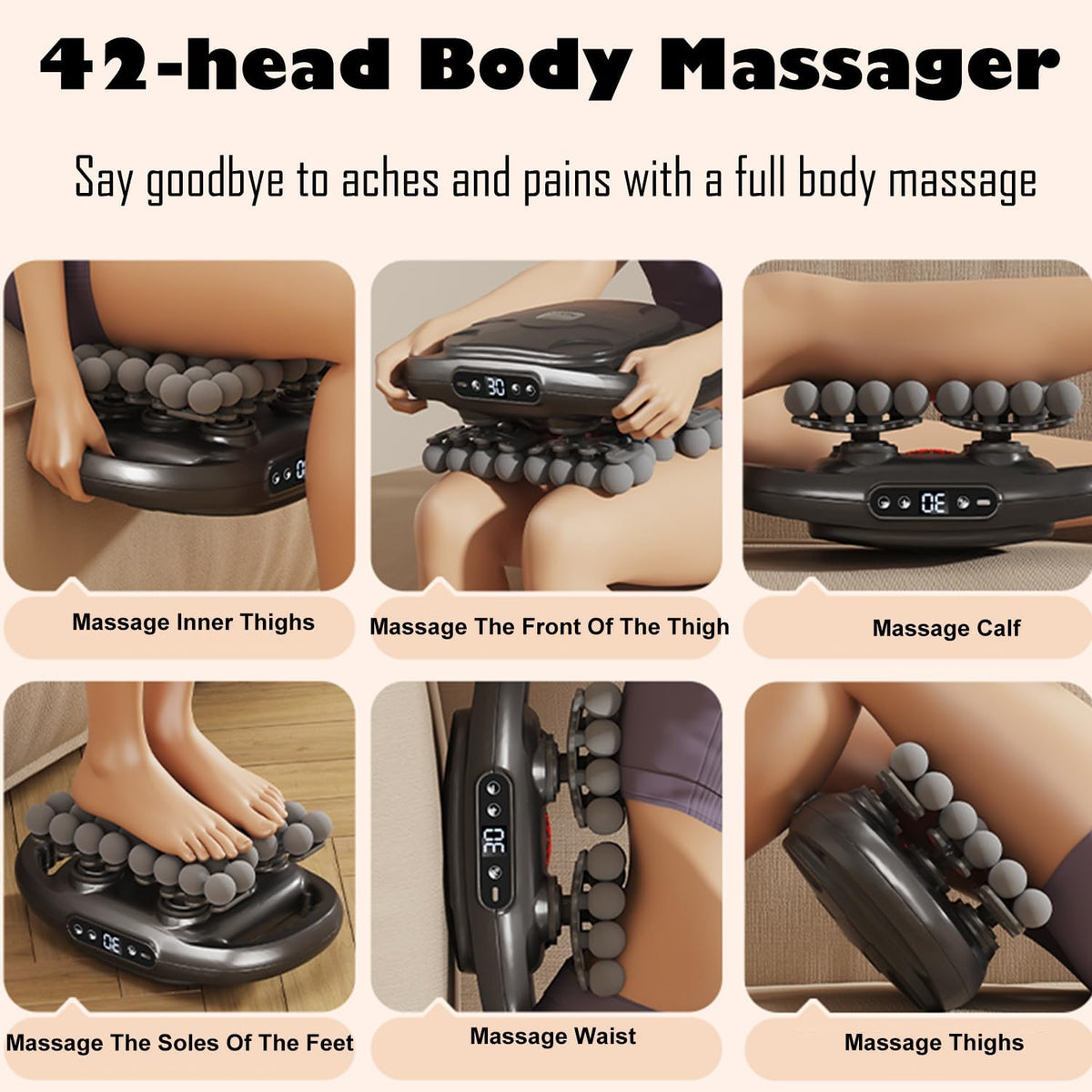 16-Head Massage Gun Deep Tissue, 9 Speeds & 9 Models Electric Percussion Muscle Massager, Quiet Portable Back Massager for Pain Relief, Relaxation for Back, Neck, Shoulders, Legs, Feet (42head)