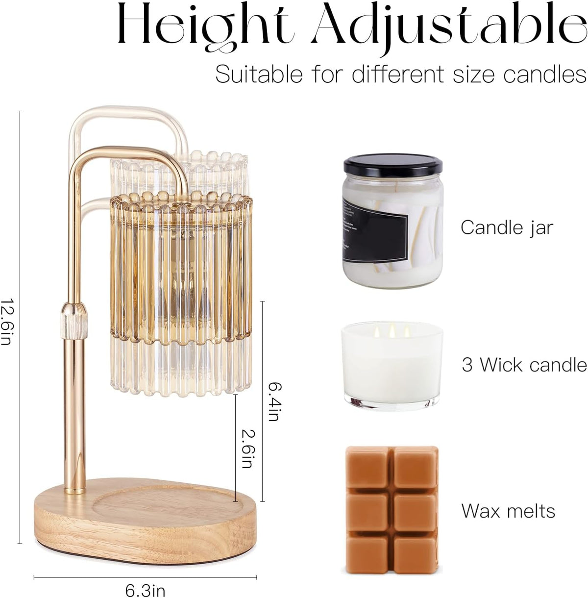 Candeldo Candle Warmer Lamp with Timer: Black Wax Melt Warmer