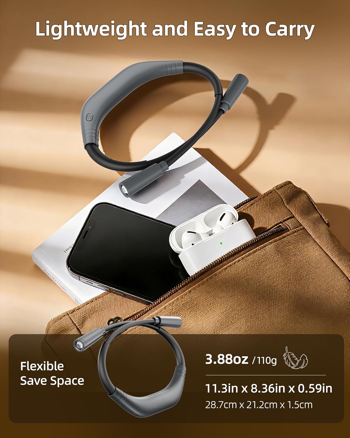 Rechargeable Book Light,3 Colors and Brightness Adjustable Reading Light,Bendable Neck Light,100hrs Long-Lasting,Perfect Reading Lamp Gift for Books in Bed, Knitting,Repairing,Working