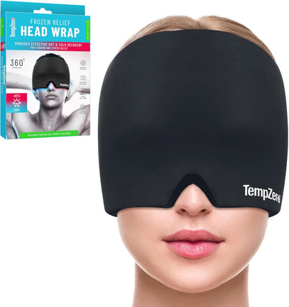 TEMP ZERO Gel Cooling Sleep Eye Mask - Warm Eye Compresses for Dry Eyes, Cooling Eye Masks for Puffy Eyes, Effective Hot & Cold Recovery, Retains Temperature Longer, Tension & Stress Relief