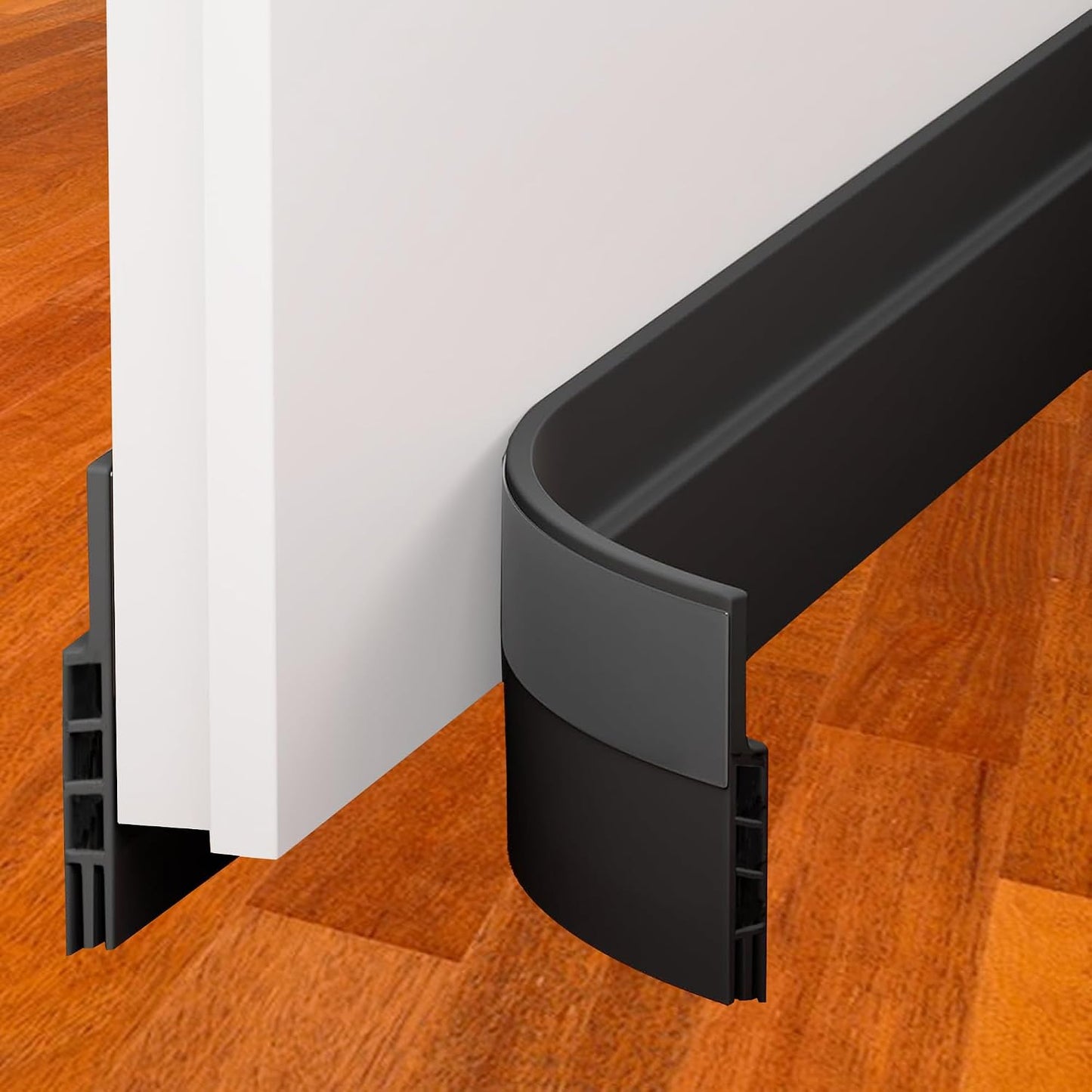 Under Door Draft Stopper - 39 Inch Adhesive Door Sweep for Interior/Exterior, Door Blocker (Black, 39.3 Inches)