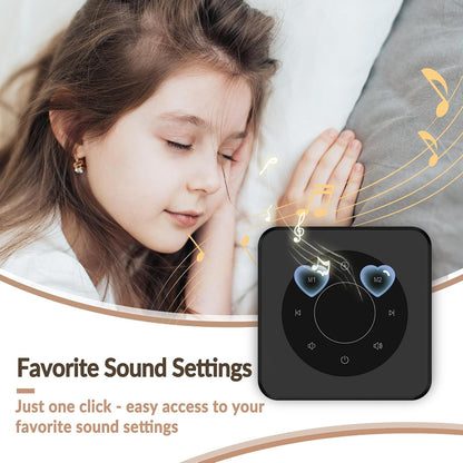 White Noise Sound Machine, Noise Machine for 20 Soothing Sounds, 2 Customizable Shortcut Buttons, Timer, Memory Function, USB-A Cable Included (Battery&Adapter NOT Included)for Baby, Kids&Adult(Black)