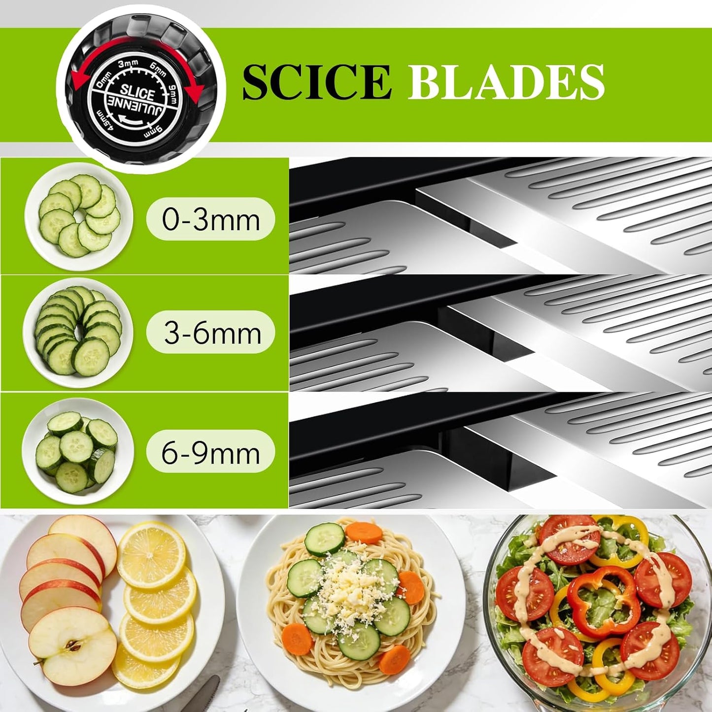 MASTERTOP Mandoline Slicer, 5 in 1 Mandoline Food Slicer, Dishwasher Safe | Stainless Steel Mandoline Slicer, Adjustable Vegetable Slicer for Fruit, Cheese, Send Cut Proof Gloves & Cleaning Brush
