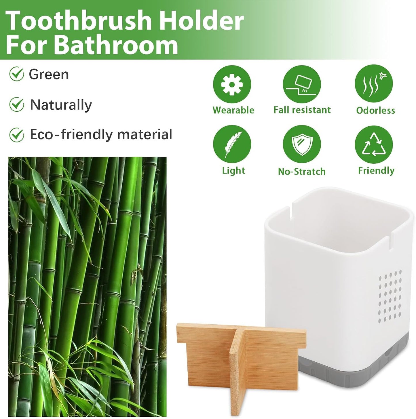 Boperzi Toothbrush Holders, Kids Toothbrush Holder with Drainage, Detachable Anti-Slip Electric Toothbrush Holder, Toothpaste Organizer Storage Caddy for Bathroom Countertop, Shower, Kitchen, Vanity