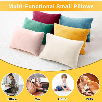 1 MIDDLE ONE 2 Pack Small Pillow, Memory Foam Mini Pillow 11 X 7 Inches for Travel, Sleeping, Nap and Neck, Knee, Lumbar Support, Tiny Cushion for Pet, Dogs (Grey)