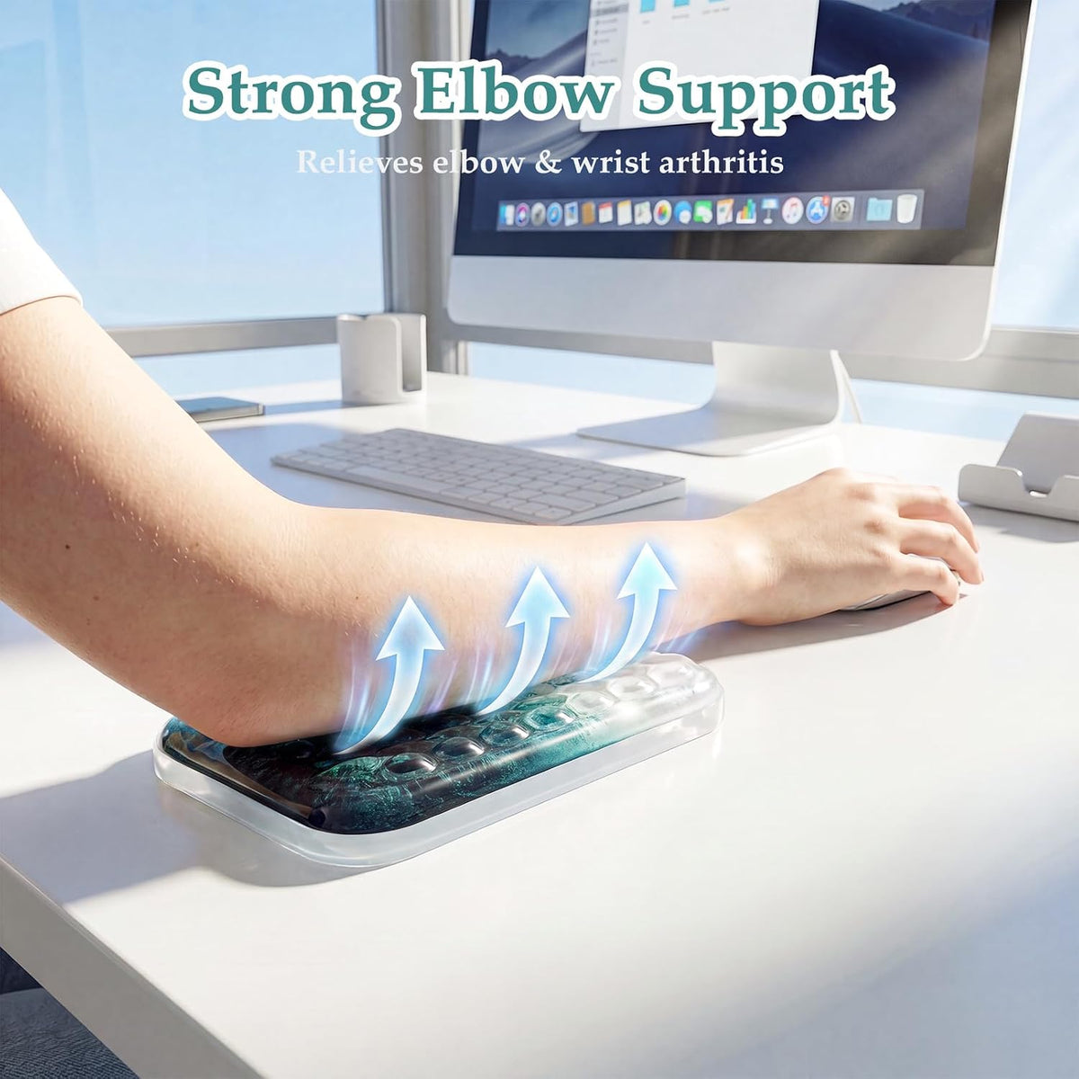 Ospelelf Ergonomic Elbow Pad, Gel Keyboard Wrist Rest Support for Office Desk Chair, Arm Wrist Pad for Typing Pain Relief