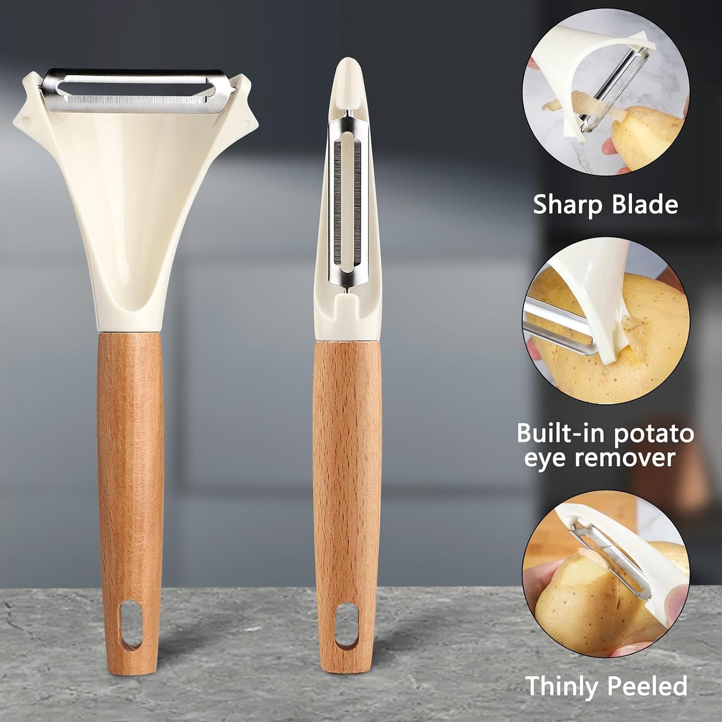 Potato Peelers Stainless Steel Swivel Peelers Y-Shaped and I-Shaped Peeler | Vegetable Peeler Set of 2 Carrot Fruit Peelers for Kitchen Home