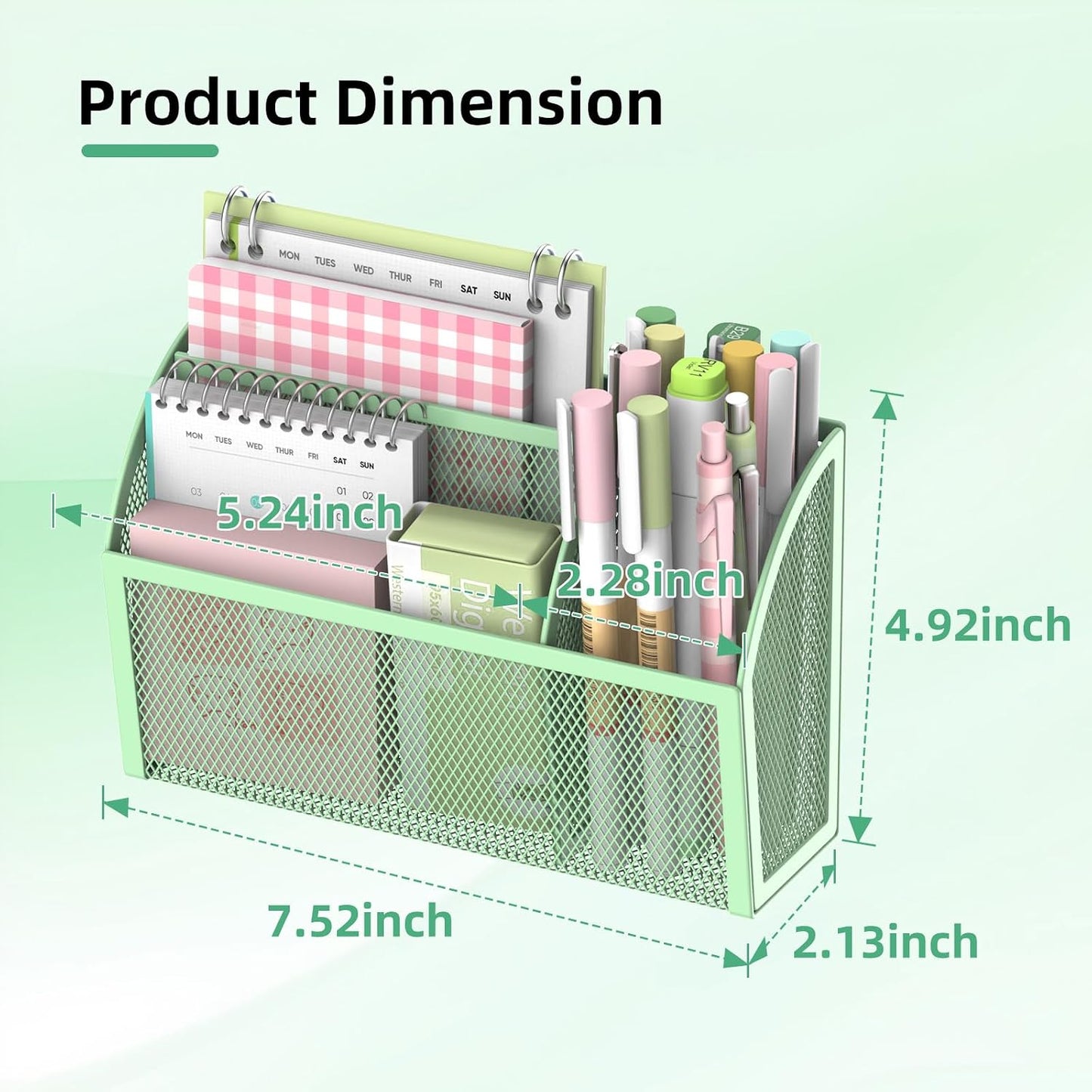 3-Grid Magnetic Pencil Holder, Strong Magnet Locker Organizer, Black | Mesh Magnetic Shelf, Marker Holder Perfect for Whiteboard, Refrigerator and Locker Accessories