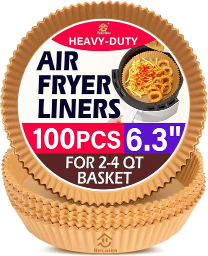 Air Fryer Liners, 8" Parchment Paper for 5-8 QT | Food-Grade Air Fryer Liners Disposable, Oil-Proof, Greaseproof for Baking, Roasting, Microwave Airfryer Baskets Accessories