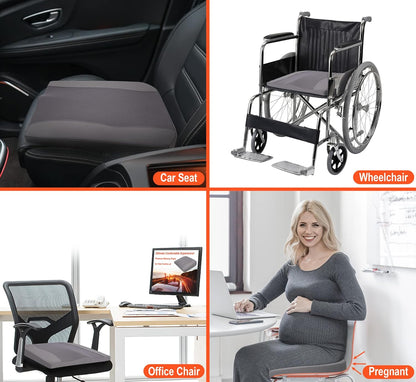 Lofty Aim Car Seat Cushion, Memory Foam Car Seat Cushions for Long Driving | Comfy Car Seat Pillow for Pain Relief, Driver Seat Cushion Adds Height, Butt Cushion for Car, Truck, Office Chair, Black