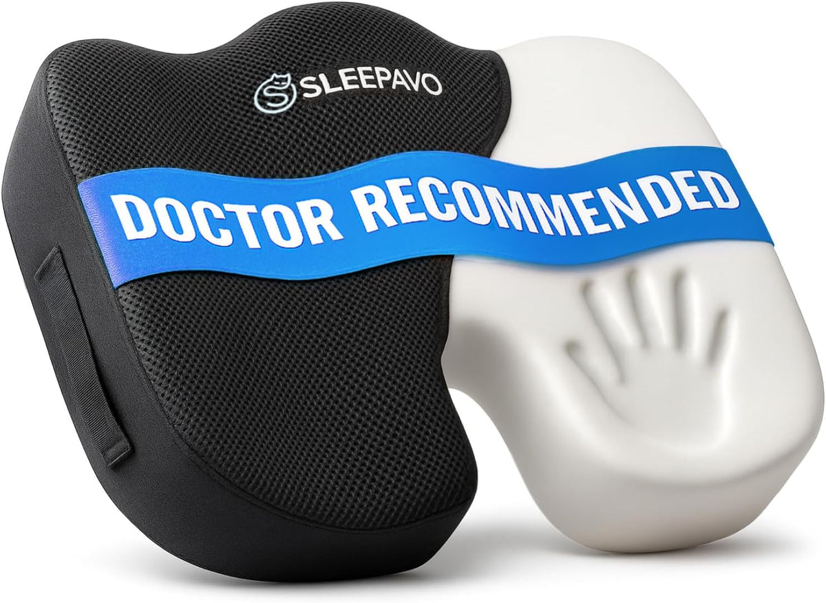 Sleepavo Office Chair Cushion, Seat Cushion for Tailbone Pain Relief Butt