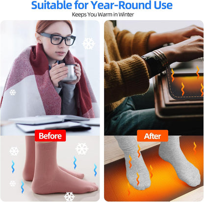 Heated Desk Pad Mouse Pad - Heated Desk Mat - Warm Desk Pad - 3 Levels Heating & 4 Hours Auto Shut-Off, PU Leather Mouse Pad - 31.5 x 13 inch(Dull Black)