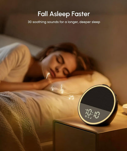 Sound Machine, Alarm Clock, Night Light, Screen-Free Sleep Routine | 30 Sounds, 10 Gentle Alarms, Sleep Timer, White Noise Machine for Sleep, Adults, Bedroom, Nightstand, Office, Travel(Cream)