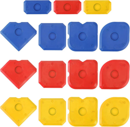 10 PCS Silicone Caulking Tool Set, Sealant Finishing Tool, Caulk Remover Tool, Portable Sealant Scraper, Reuse Grout Scraper for Kitchen Bathroom Floor Window Sealant Sealing Sink (Blue)