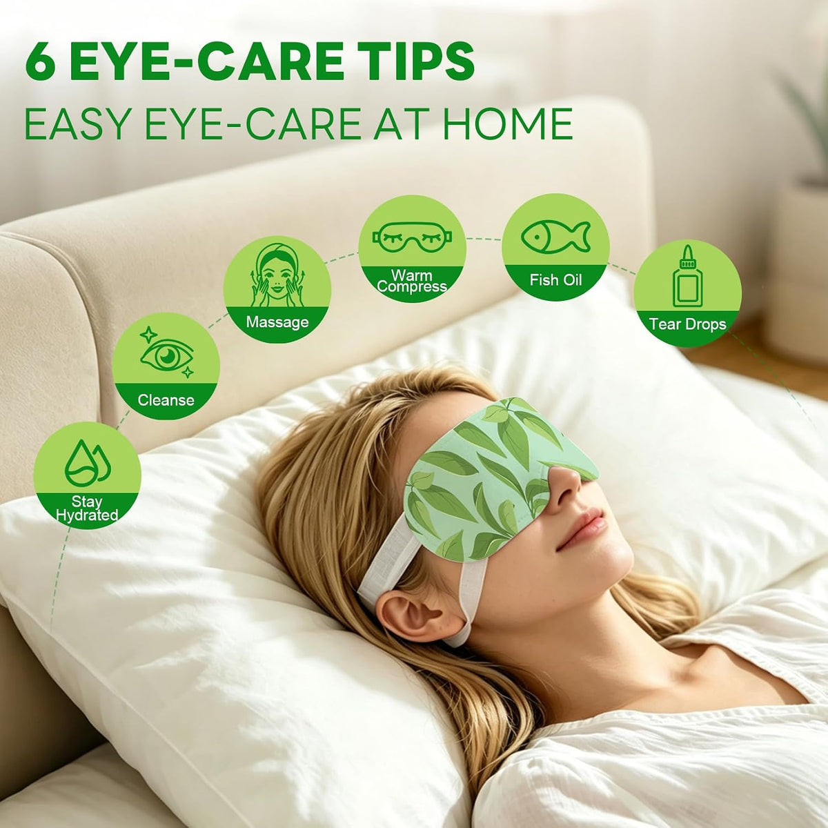 60 Pack Steam Eye Masks Disposable, Heated Eye Mask Warm Compress for Eyes