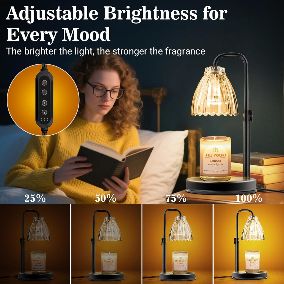 hyrion Candle Warmer Lamp with Timer, Gifts Adjustable Height Candle Lamp