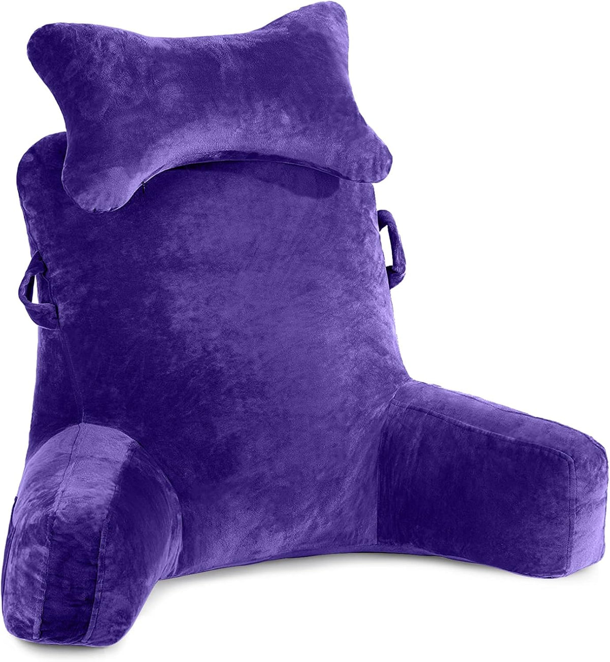 SLIGUY Reading Pillow-Bed Rest Pillow with Detachable Neck Roll & Support Arm for Sitting in Bed Couch or Floor-Backrest Reading Pillow Adult Back Pillow for Reading/Watching TV/Gaming,Dark Grey