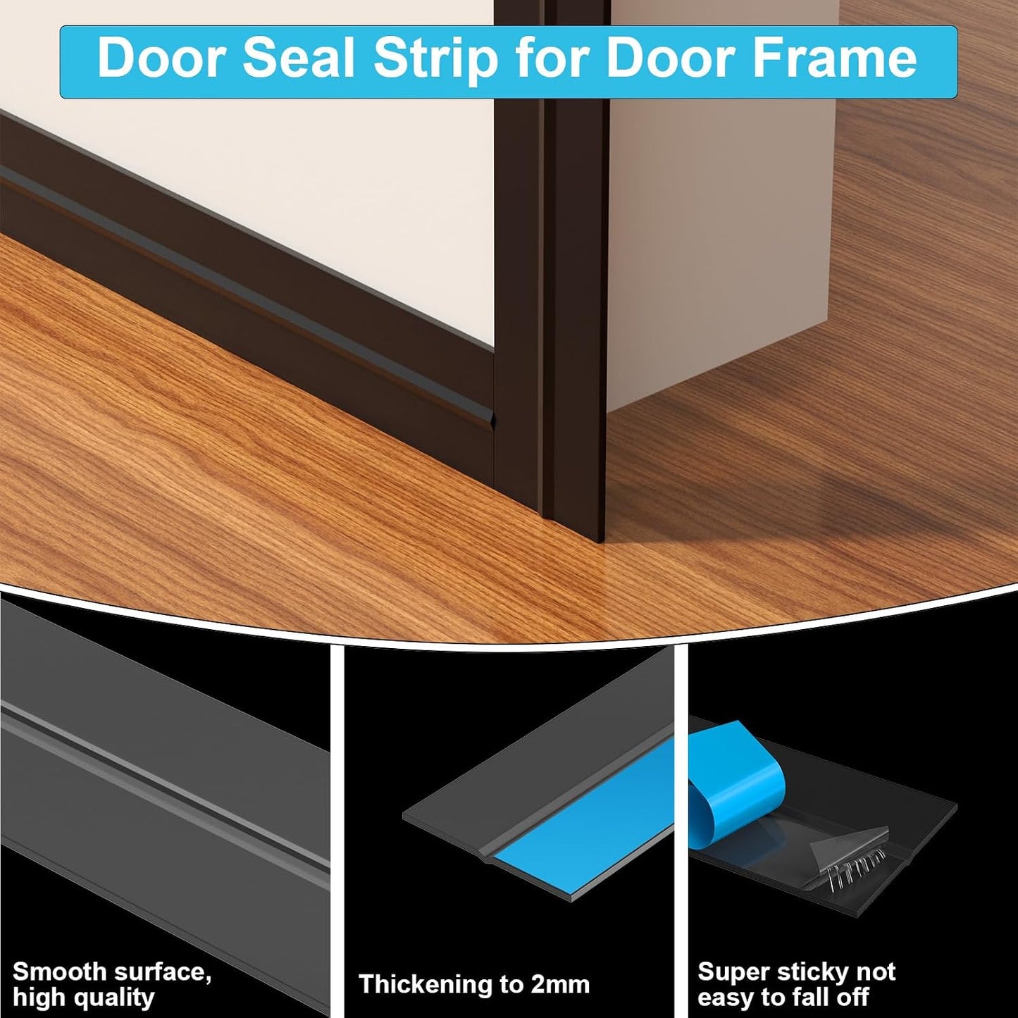 Weather Stripping Door Seal, 20 Ft Shower Door Seal, Clear, 1 in | Flexible door sweep for frames, fits doors, windows, and glass showers, seals gaps up to 0.5", blocks air leaks and dust