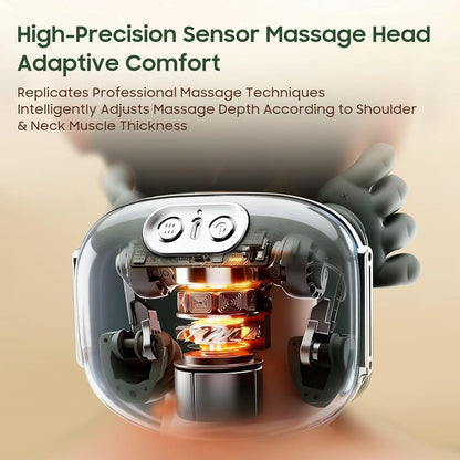 Hand Neck Massager with Fingers, Shoulder and Neck Massager with Hands, Bionic Heated Massager, Deep Tissue Massage, Shoulder & Cervical Relief, Relax Muscle Tension, Hands-Free, Portable