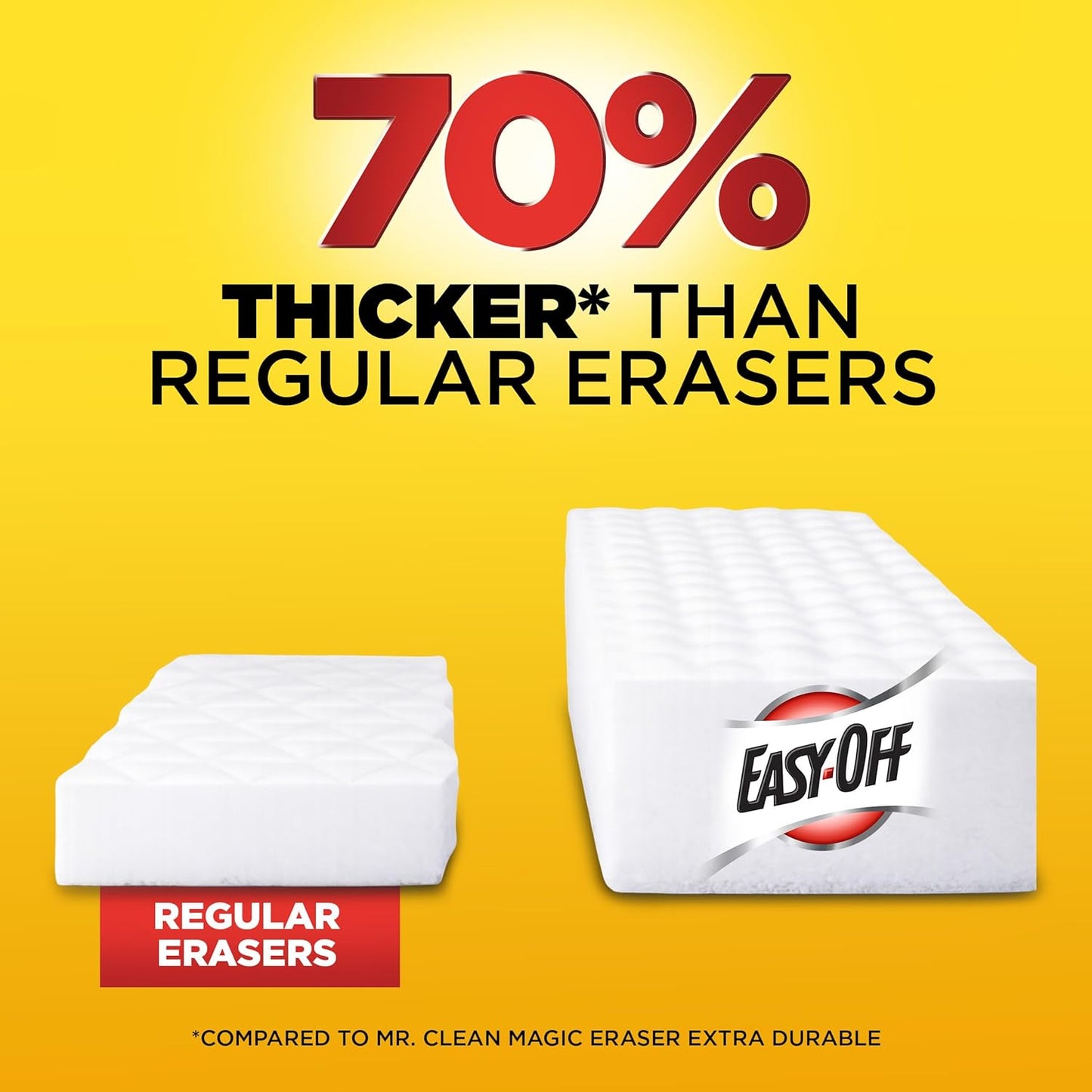 Easy‑Off Heavy Duty 2‑in‑1 Ultra Thick Eraser & Degreasing Formula, 3 Multi‑Use Cleaning Pads — Cuts Through Tough Grease & Grime in Seconds