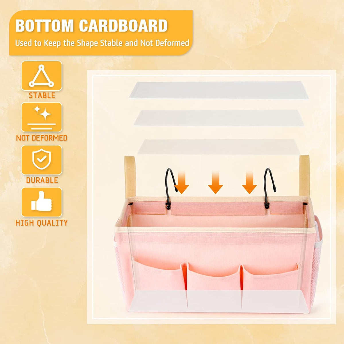 Lilithye Bedside Caddy, Bedside Storage Bag Hanging Organizer for Bunk Bed
