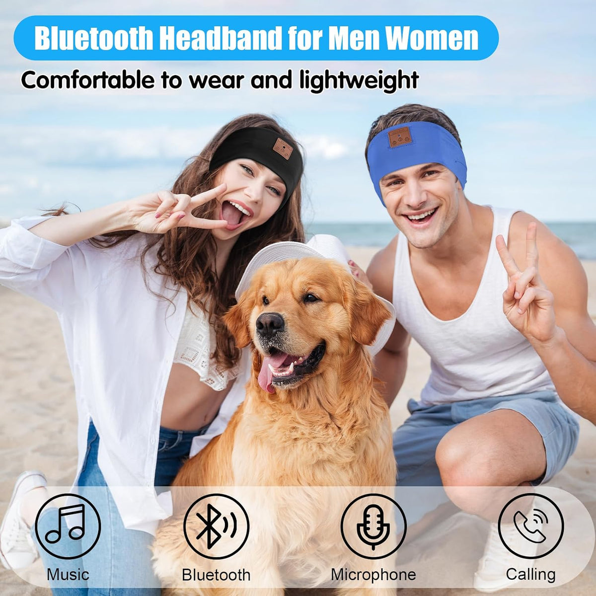 2-Pack Sleeping Headphones, Headband Headphones for Side Sleepers