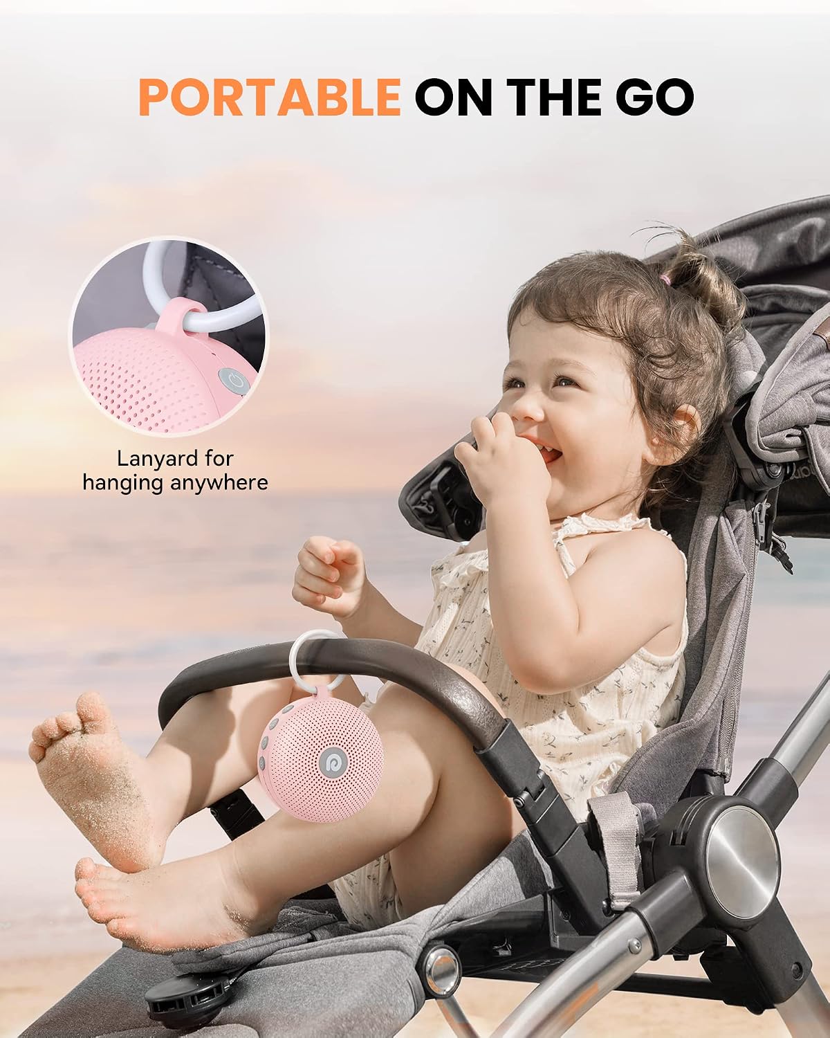 Dreamegg White Noise Machine - Portable Sound Machine for Baby Adult, Features Powerful Battery, 21 Soothing Sound, Noise Canceling for Office & Sleeping, Sound Therapy for Home, Travel(2Light Blue)