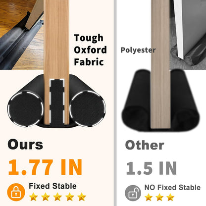 Door Draft Stopper for Bottom of Door, Under Door Draft Blocker with Hook & Loop Fastener, Fits 30–36 Inch Doors, Blocks Cold Air, Dust & Noise