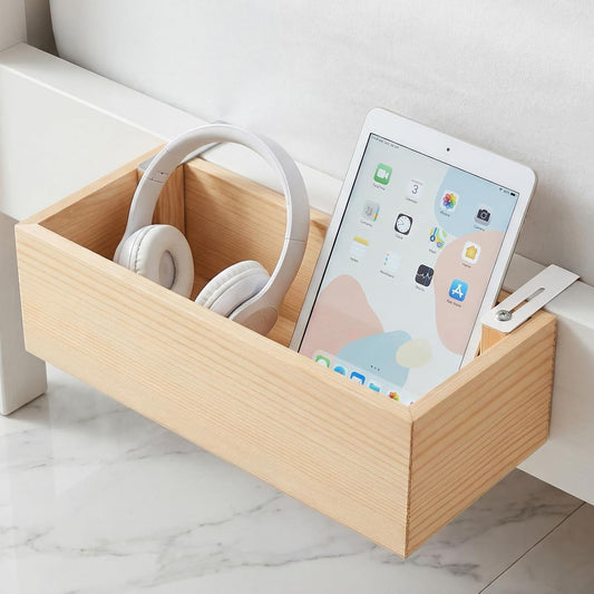 Bamboo Dorm Bedside Caddy Shelf for Bunk Bed