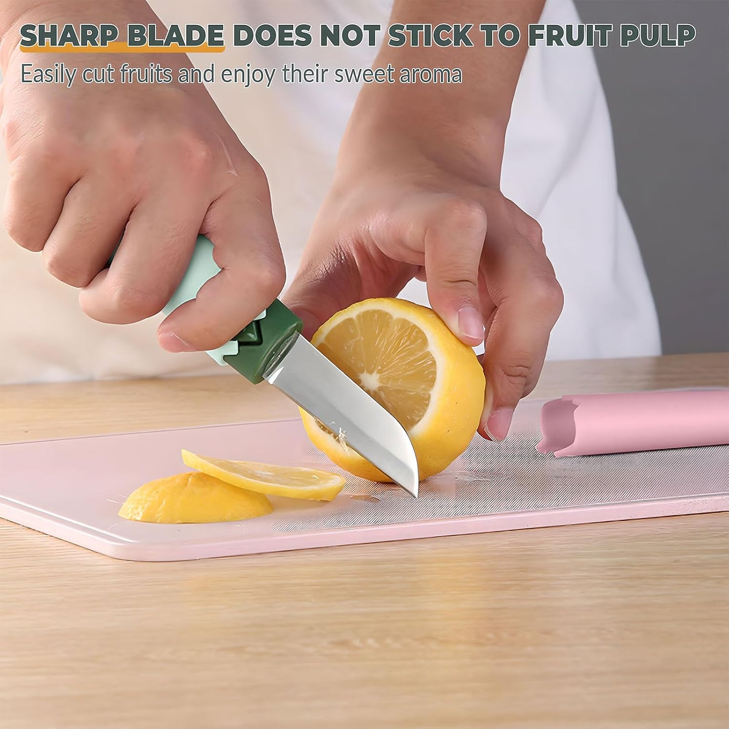 2 in 1 Paring Peeler Knife Multifunctional Stainless Steel Peeler,Creative Fruit and Vegetable Dual-Use Peeler Knife, Outdoor Portable Safety Cover Peeling Fruit Peeler, Kitchen gadgets (pink)
