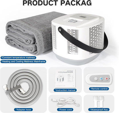 Comfort for Beds,Bed Water Cooling System with Portable Cooling Mattress & Heater(54°F-115°F), Quiet Operation,with Blankets Zone Any Size Bed，for Indoor
