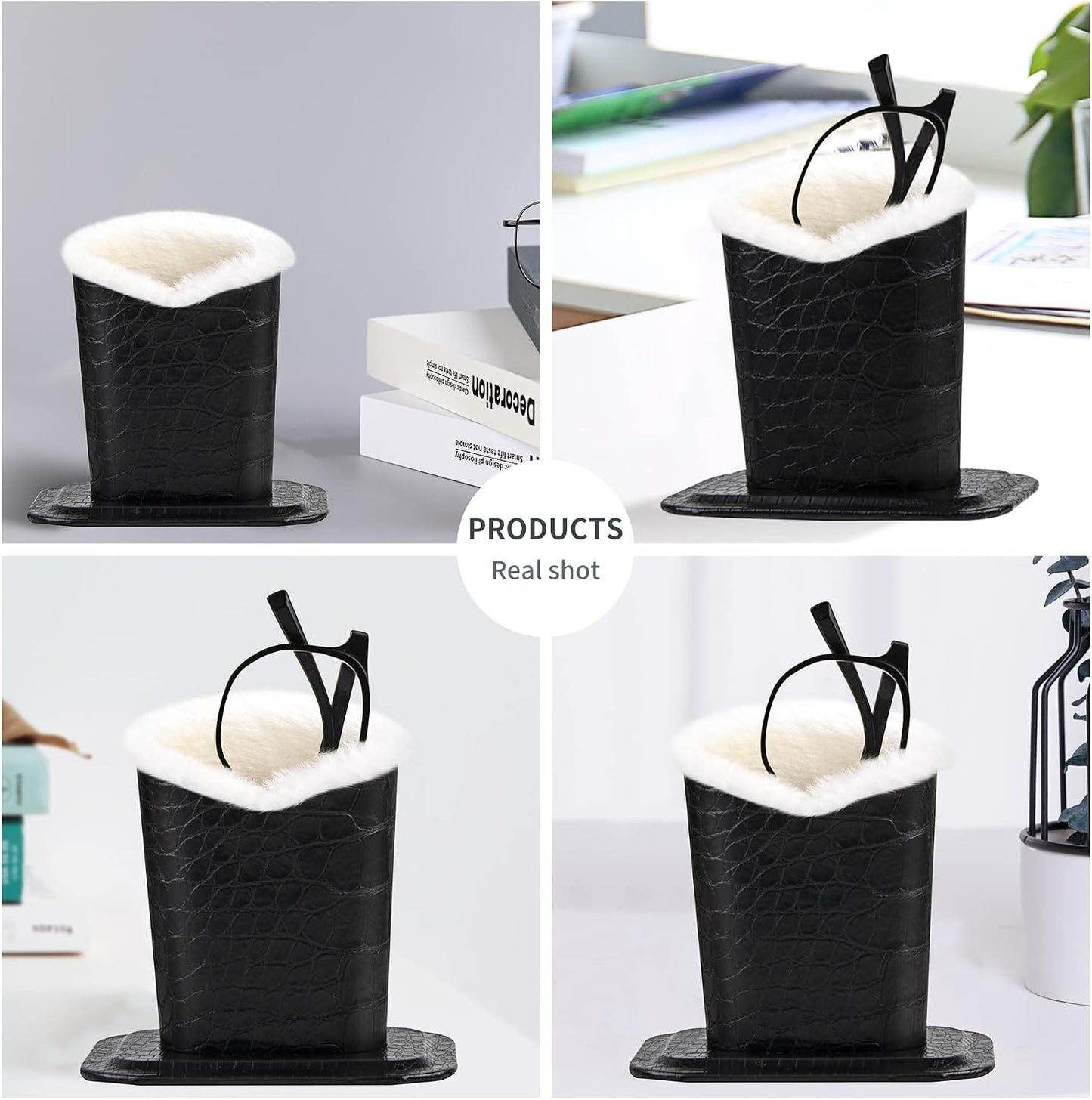 Plush Fluffy Lined Anti-scratch Eyeglasses Holder Protective Glasses Stand Case