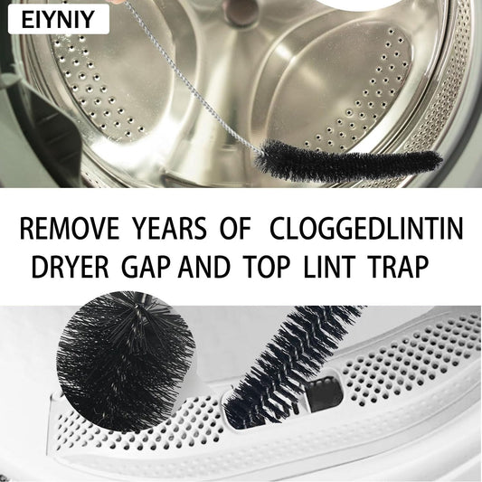 Dryer Cleaner Vent Brush Long Flexible Dryer Vent Cleaner with Wood Handle and Refrigerator Condenser Coil Brush Long Flexible Refrigerator Coil Cleaning Brush (EY-008)