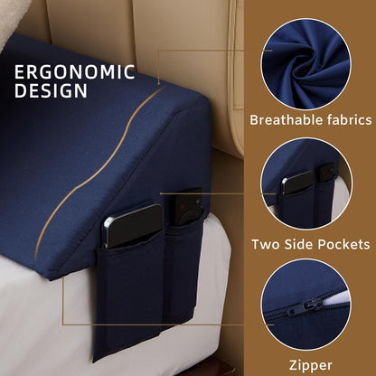Bedluxe King Bed Wedge Pillow for Headboard, Fill The Gap (0-7")
