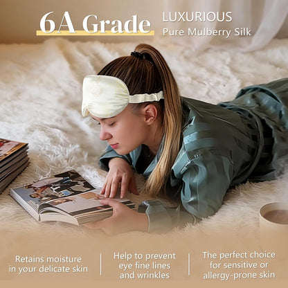 ZIMASILK Adjustable 22 Momme 100% Pure Mulberry Silk Sleep Mask, 3D Contoured Cup Eye Mask for Sleeping, Super Soft Breathable Blindfold, Perfect Blocks Light for Sleeping (Black)