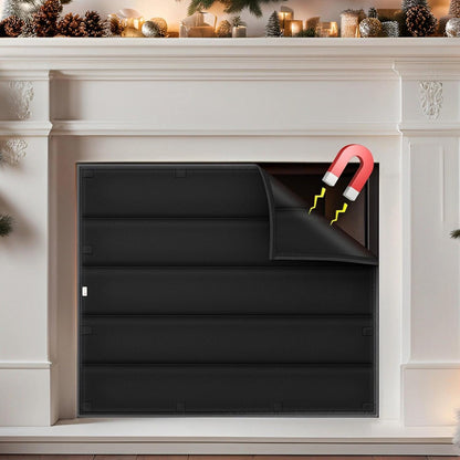 Magnetic Fireplace Draft Stopper Cover 39" x 32" - Indoor Winter Insulation Blanket to Block Cold Air & Heat Loss - Fits Metal Frames Only (NOT for Brick/Stone)