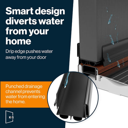 Adjustable Double Bubble Door Sweep & Draft Stopper | Under Door Seal for Exterior Doors 1 3/4" x 35.75" (White 36 inch nominally sized)